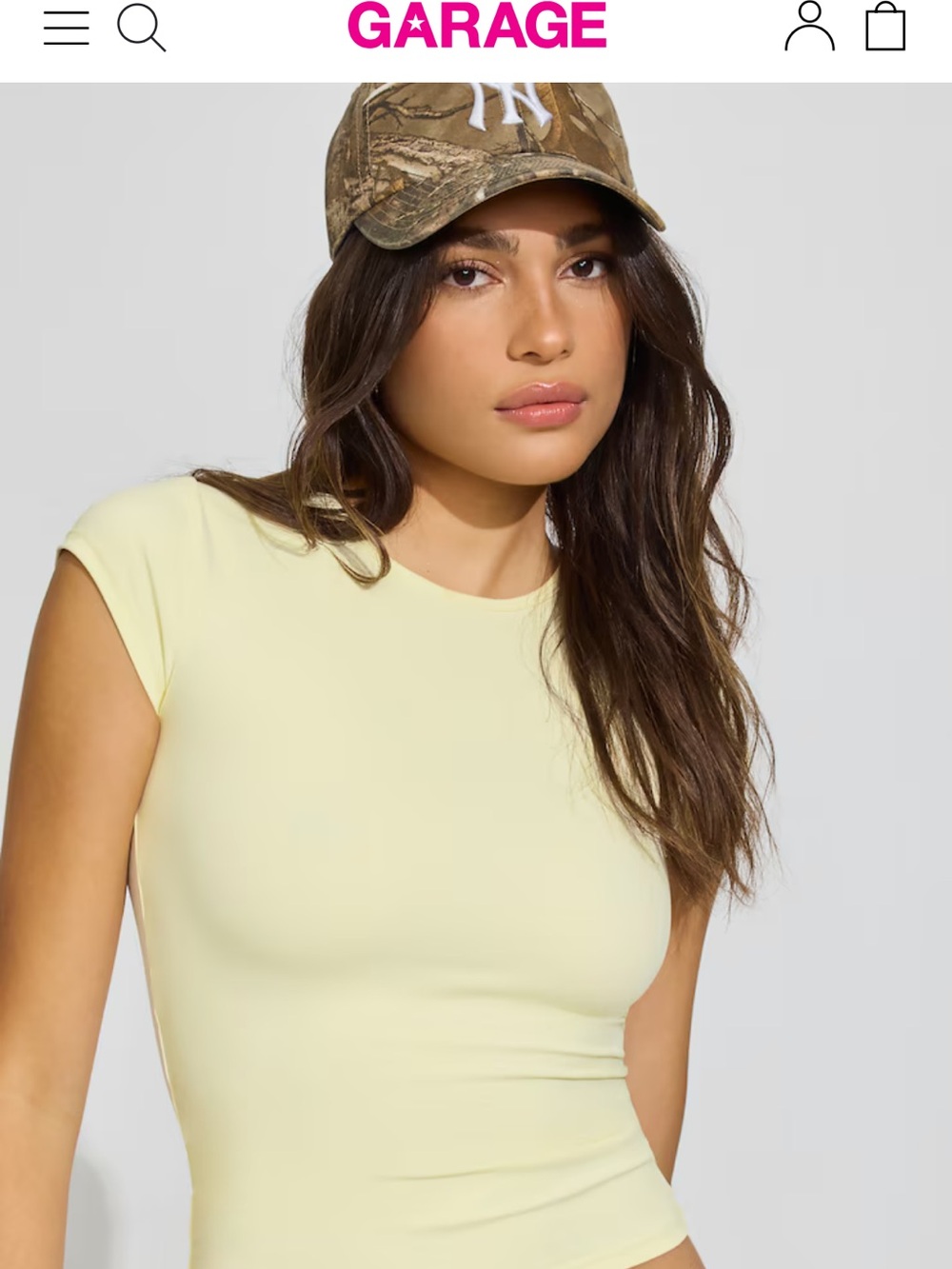 Garage Women's Light Yellow Cap Sleeve Crop Top
